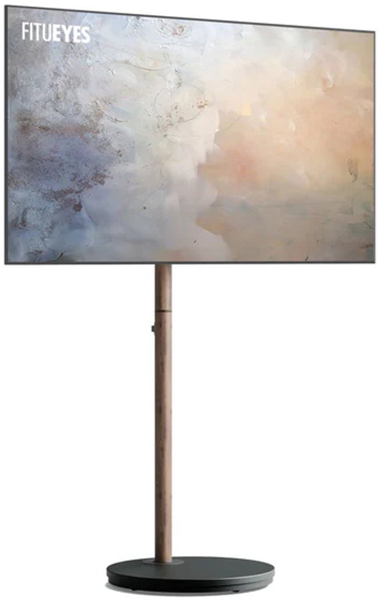 FITUEYES tv standaard - Master Serie V2 Pro tv standaard voet – 24–48″ – Hoogte verstelbaar & draaibaar - tv voet – VESA 75–200 – Wielen & kabelmanagement