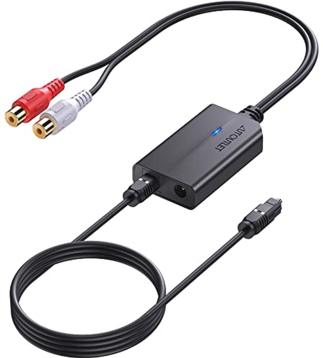 DAC Convertor voor Digital naar Analoge Audio - 192 kHz, SPDIF Toslink naar RCA met Optische Kabel