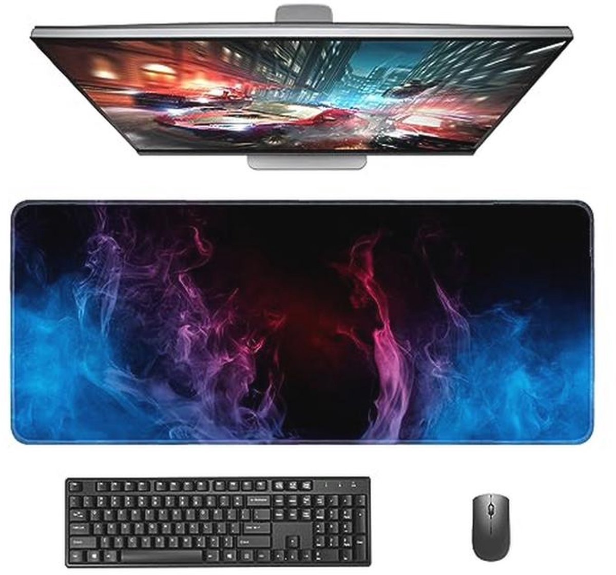 Grote Gaming Muismat XXL met Antislip Rubberen Onderkant – 900 x 400 mm Bureauonderlegger voor Toetsenbord en Laptop