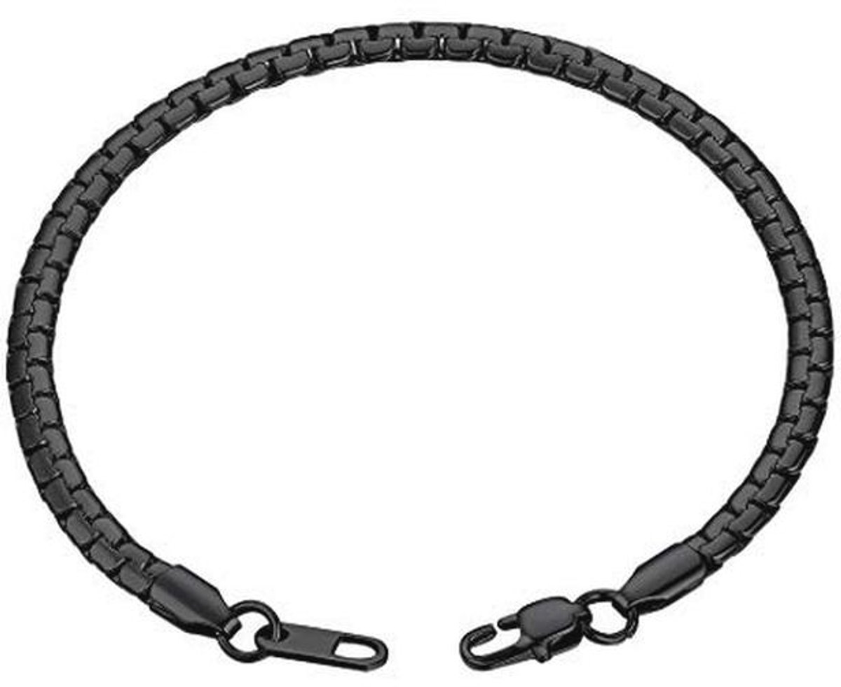 Robuuste Italiaanse Box Chain Armband voor Mannen van 316L Roestvrij Staal - Hypoallergeen, 4MM 6MM Opties, 22 cm
