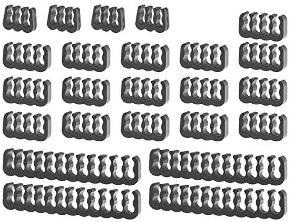 24-Delige Kabel Kam Set voor Draadbeheer - 8/6/24 Pin - Zwart