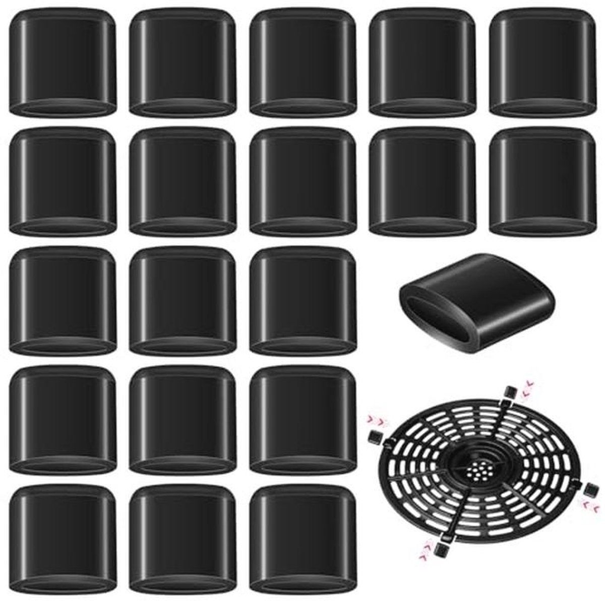 20 stuks Siliconen Rubber Antikras Beschermhoezen voor Airfryer