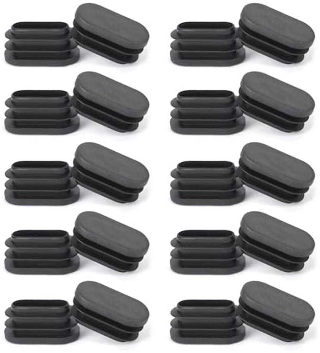 Ovale kunststof eindkappen 30 x 15 mm - Antislip meubelpads voor meubels