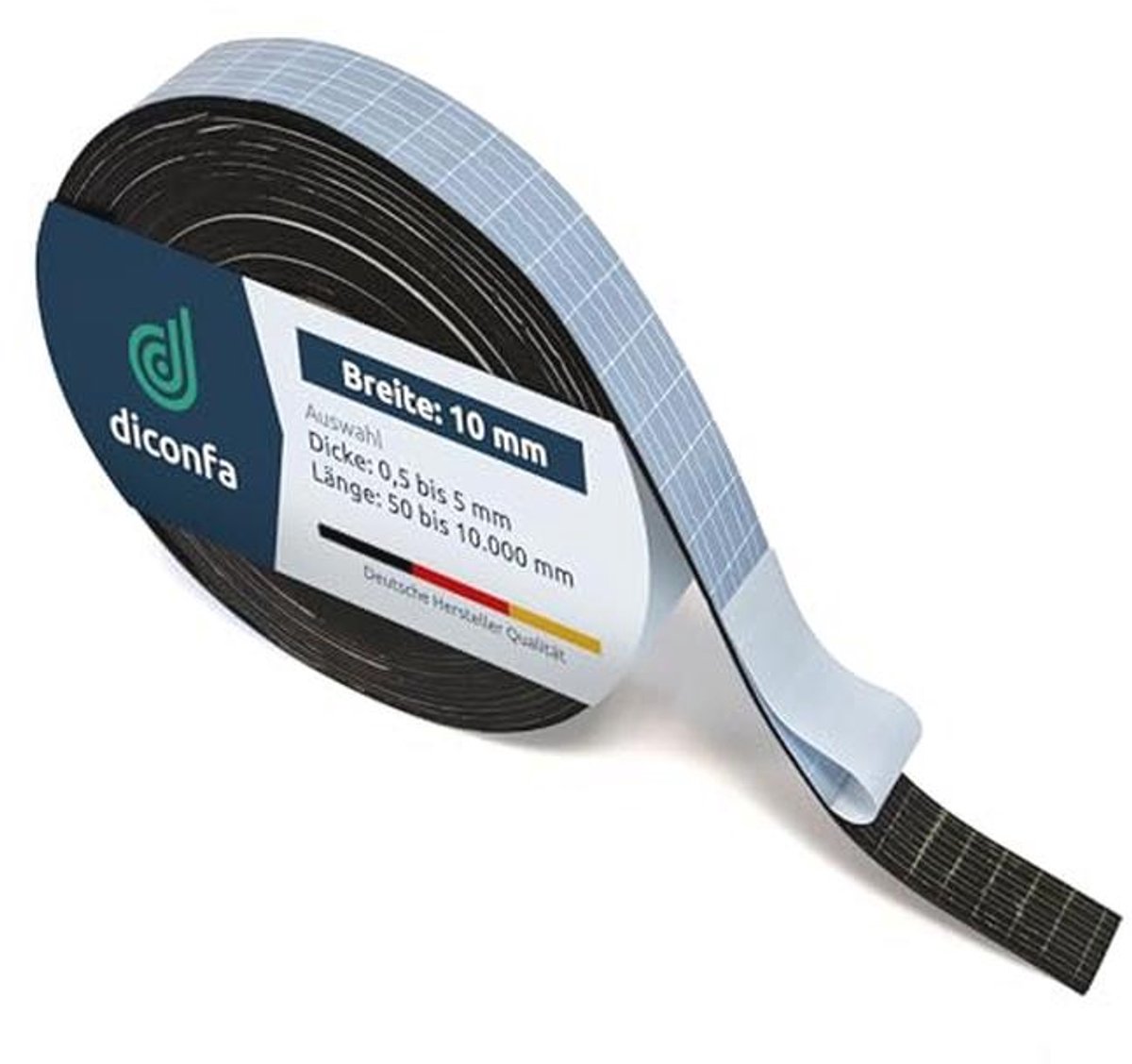 Zelfklevende Rubber Strips 10 mm - Dikte 1 tot 5 mm - Lengte tot 500 cm - Perfect voor Technische Toepassingen