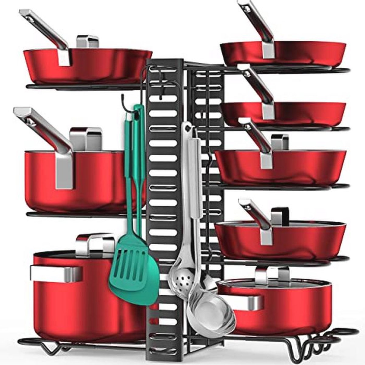 Keuken Organizer voor Potten en Pannen - Verstelbare Rack met 8 Lagen voor Ruimtebesparing