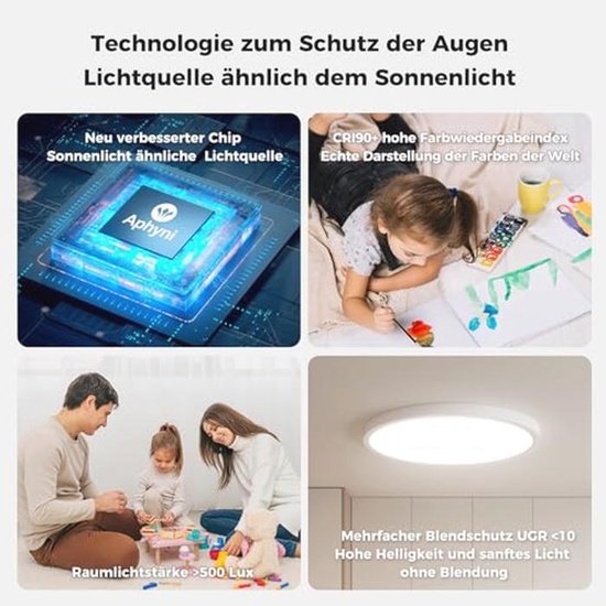Dimbare LED Plafondlamp 24W met Afstandsbediening en Nachtlampfunctie van Merkloos — afbeelding 4