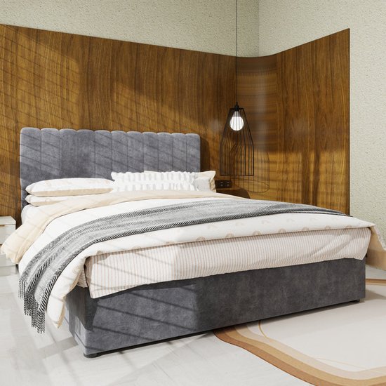 Bed Met Opbergruimte 140 x 200 cm,Hoofdeinde Opbergruimte,Hydraulisch Gestoffeerd Tweepersoonsbed,Boxspringbed Met Lattenbodem,140 x 200 cm Bed Frame