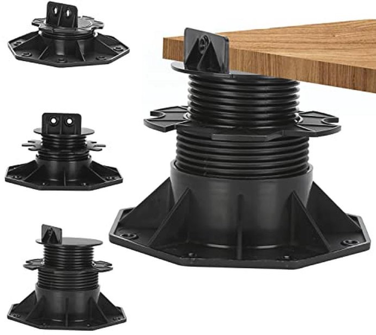 Verstelbare Terrassokkels voor Vlonderplanken - Hoogte 18-30 mm - 50 Stuks