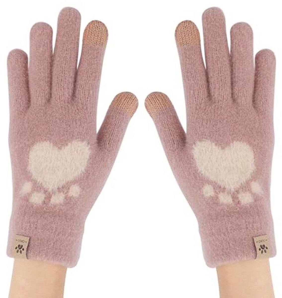 Vingerloze Dameshandschoenen met Kat Poot Design - Warme Thermische Wanten voor Mannen en Vrouwen