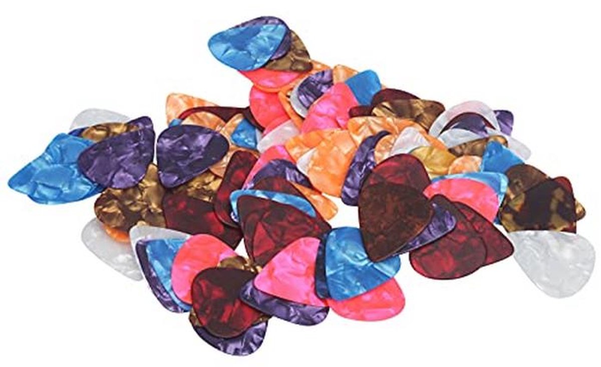 Kleurrijke Plectrumset voor Gitaren - 100 Stuks van Celluloid