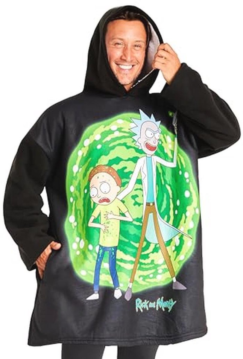 Zwarte oversized fleece deken hoodie voor heren en tieners - gezellige sherpa gevoerde hoodie - geschenken voor mannen