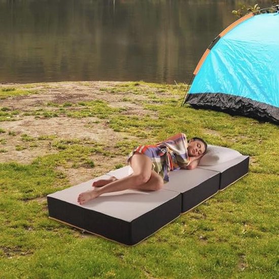 Vouwmatras Futon 140 x 200 cm voor Camping en Reizen - Orthopedisch Schuim — afbeelding 3