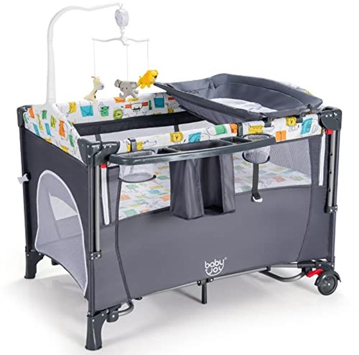 Babyreisbed met matras en luierhouder op wieltjes - Ideaal voor 0-3 jaar
