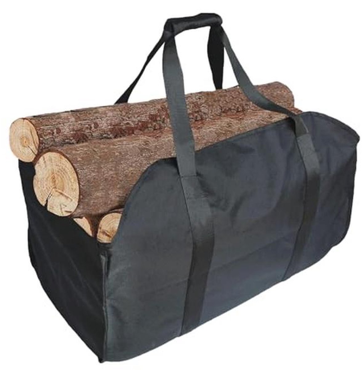 Hout Carrier Tas - Opvouwbare en Waterdichte Brandhout Draagtas voor Binnen en Buiten (Zwart)