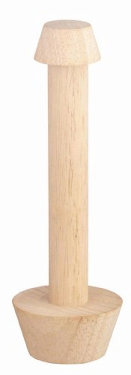 Houten Deegstamper voor Perfecte Gebakjes en Hamburgers - 22 x 12 x 16 cm