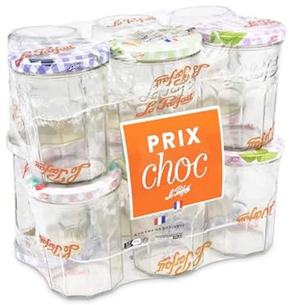 Transparante Jampotten set van 12 - 24 x 16 x 23 cm - Glazen Conservering containers
