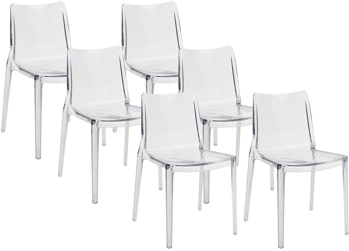 Vente-unique Set van 6 stoelen van polycarbonaat - Kristalkleurig - RANZAKA Transparant