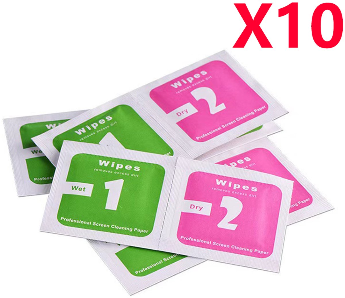 Stravo 10-Pack Schermreinigingsdoekjes – 1 Nat + 1 Droog – Professionele Screen Cleaning Wipes voor Telefoon, Tablet, Laptop