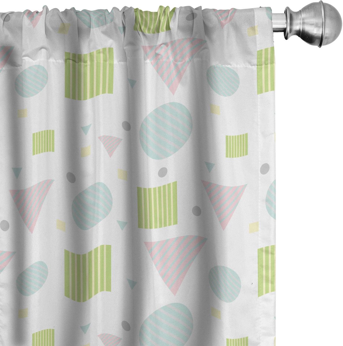 ABAKUHAUS Pastel Geometrische Gordijnen – Microvezel – Seafoam – 2x Panelen Seafoam Lindgrün