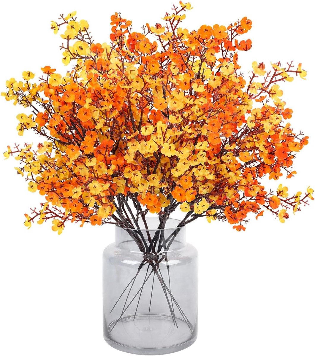 Cosensi Herfstbloemen Kunstbloemen voor Doe-het-zelf Bruiloft Boeket - Oranje en Geel Any