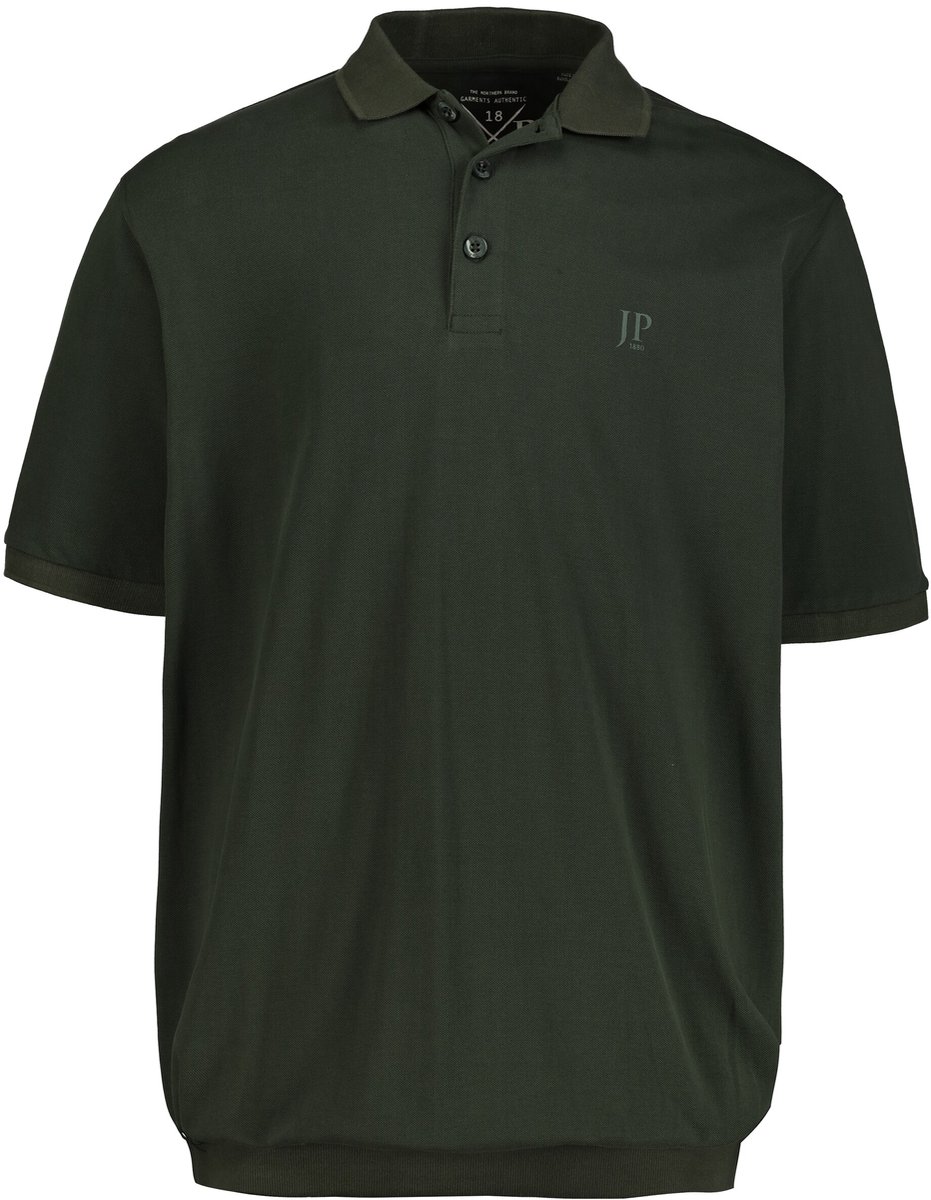 JP 1880 - Heren - Poloshirt basic Buik-Fit korte mouwen piqué - Donkerolijf - Maat 8XL