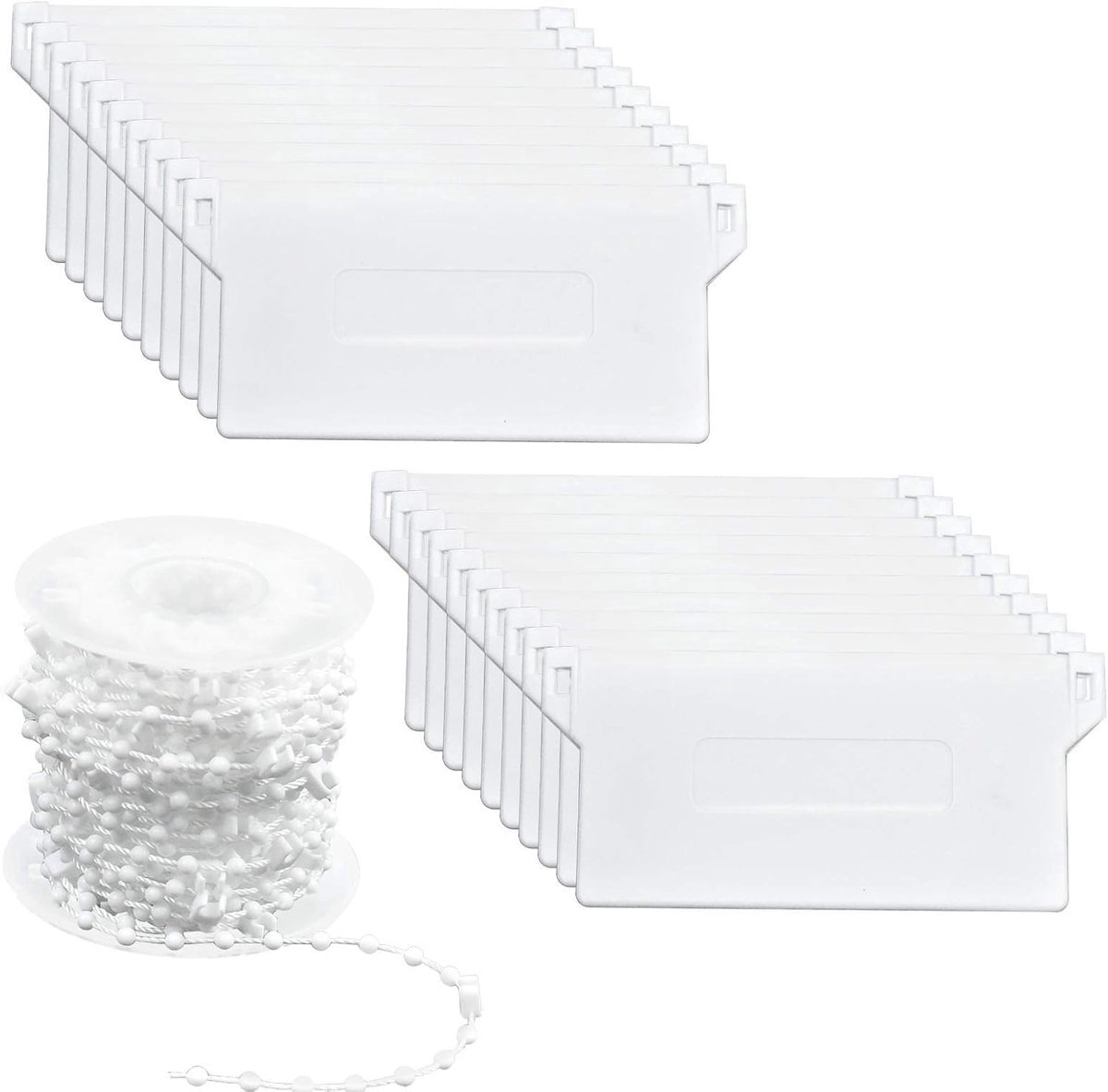 Stunq® Duurzame Lamellen Gewichtingsset met Uitgebreide Ketting voor Verticale Gordijnen - 20 Gewichtingen + 10 Meter