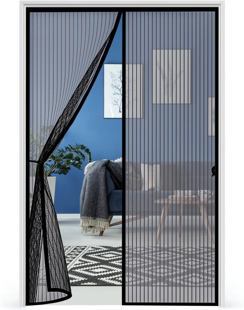 Stunq® Effectief Vliegenscherm met Magnetische Sluiting – 100 x 210 cm – Voor Balkondeuren en Terrassen