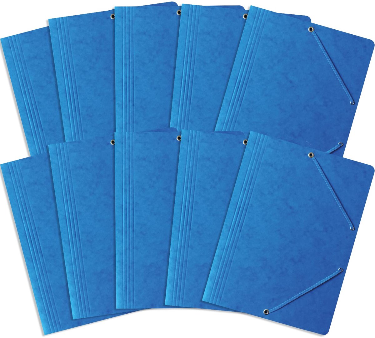 IMPERATORIS® Kunststof Elastomap - Documentenmap - Ideaal voor School en Kantoor Documenten en Het Opbergen van Papieren - 10 Stuks - Blauw