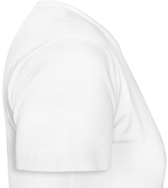 Witte dames T-shirt, zijaanzicht.