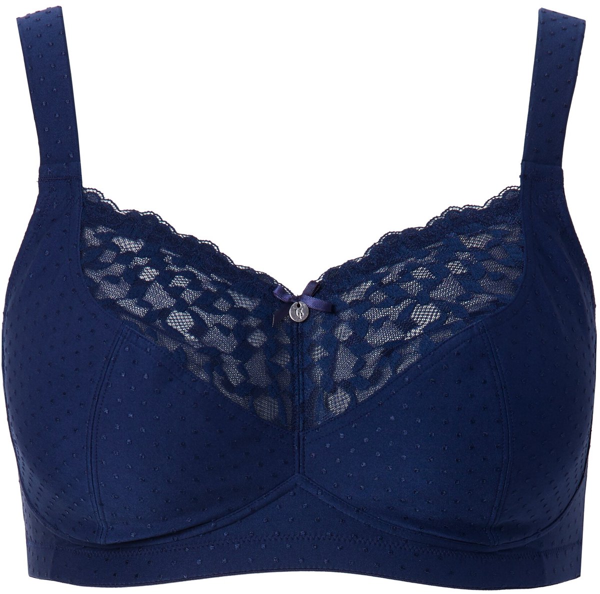 Ulla Popken Dames - Comfortbeha kant zonder beugel - Nachtblauw