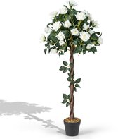 COSTWAY Kunstplant 120 cm, kunstplant in pot, kunstboom met bladeren en mos, kamerplant kunstmatige, decoratieve plant voor thuis, kantoor, binnen en buiten, groen rood COSTWAY Kunstplant 120 cm, kunstplant in pot, kunstboom met bladeren en mos, kamerplant kunstmatige, decoratieve plant voor thuis, kantoor, binnen en buiten, groen rood