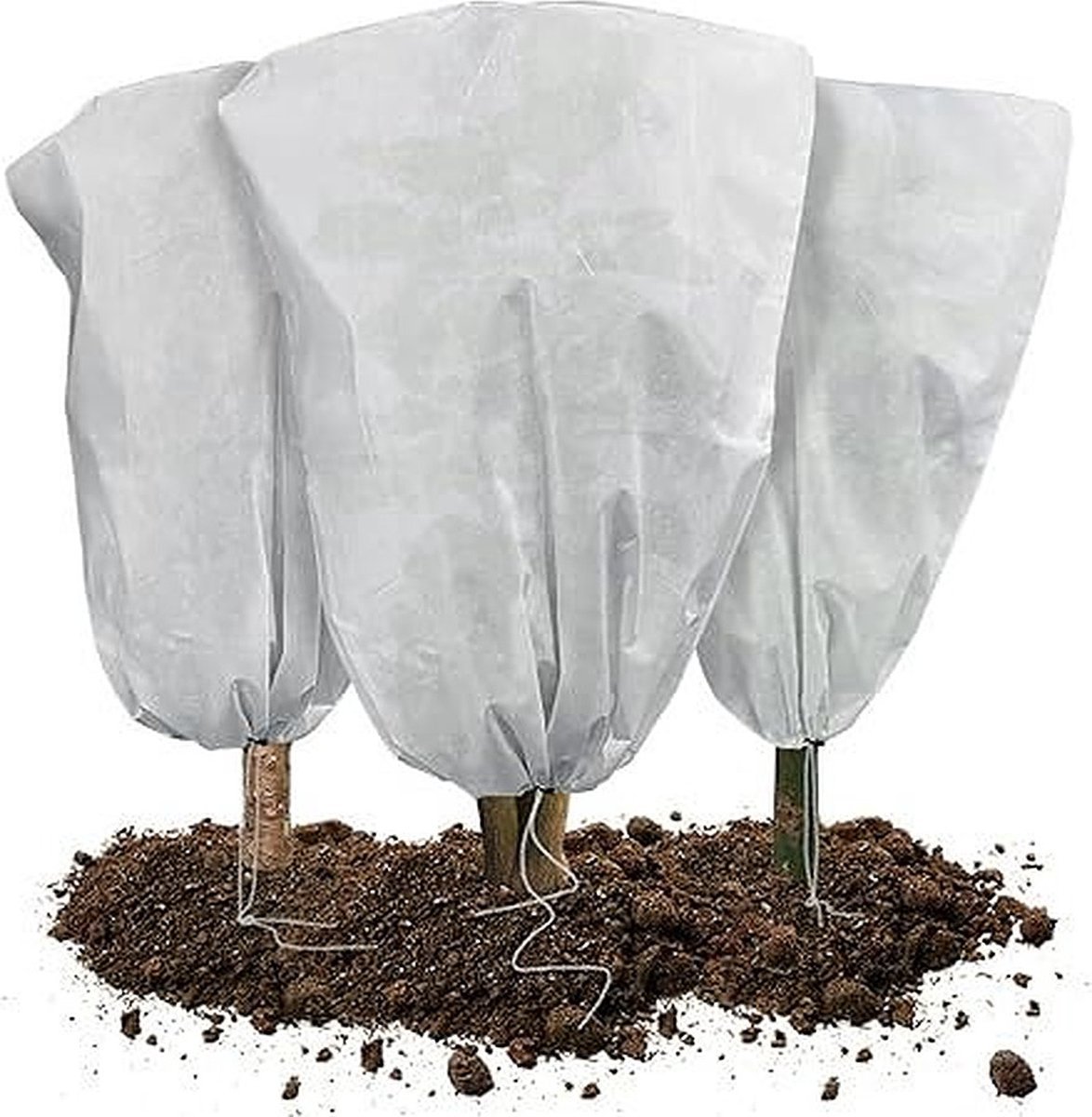 3-delige winterbeschermingstas voor planten - 80 × 100 cm potplant - Vorstbescherming - Potplantentas met trekkoord - UV-bescherming - Scheurbestendig