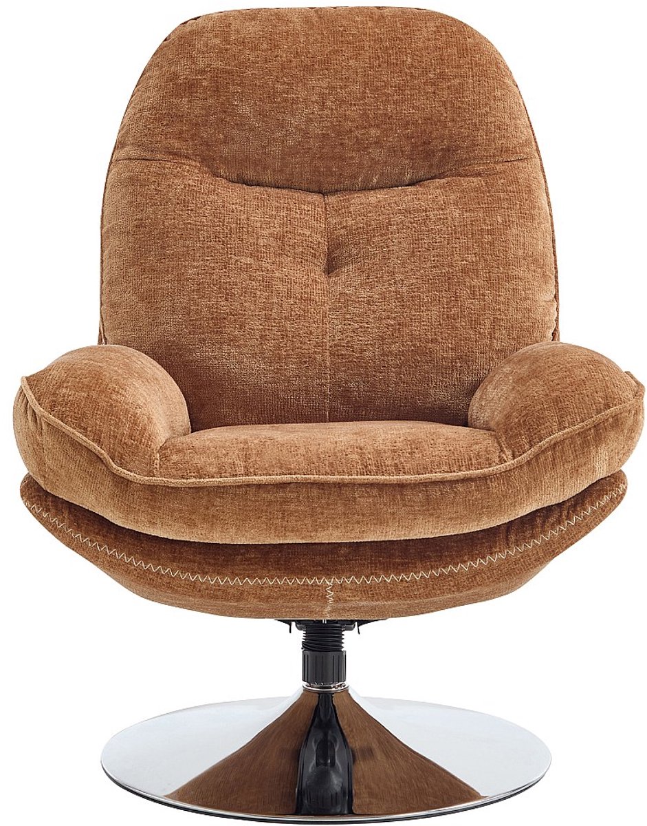 Vente-unique Draaibare fauteuil van mosterdgele getextureerde stof - ILMACA Mosterdkleur