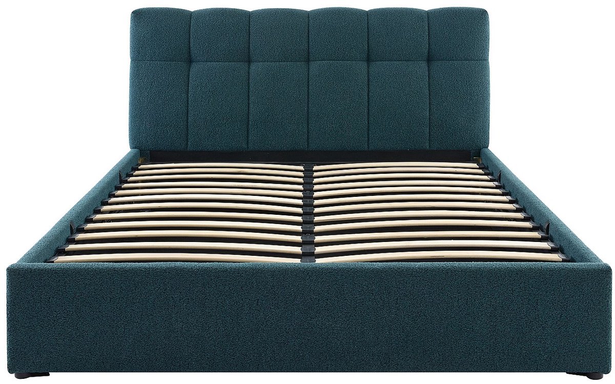 Vente-unique Bed met opbergruimte stof groenblauw 160 x 200 cm