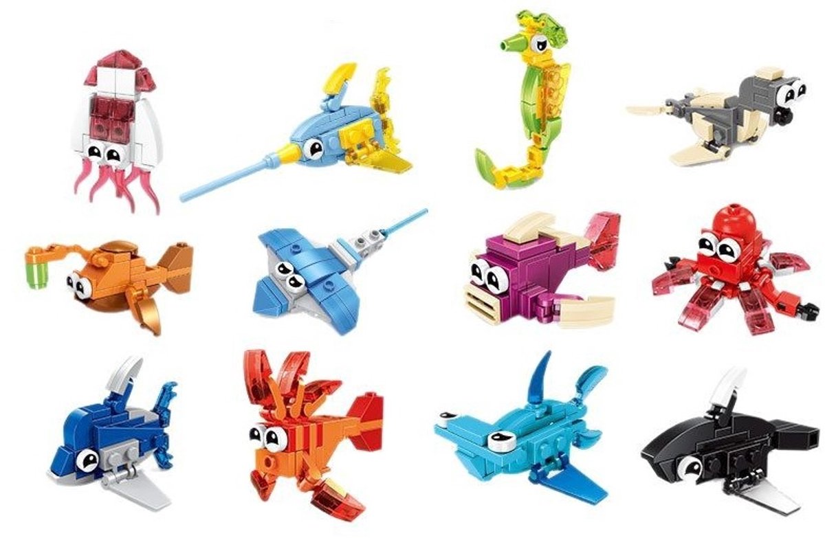 Bouwstenen set zeedieren
