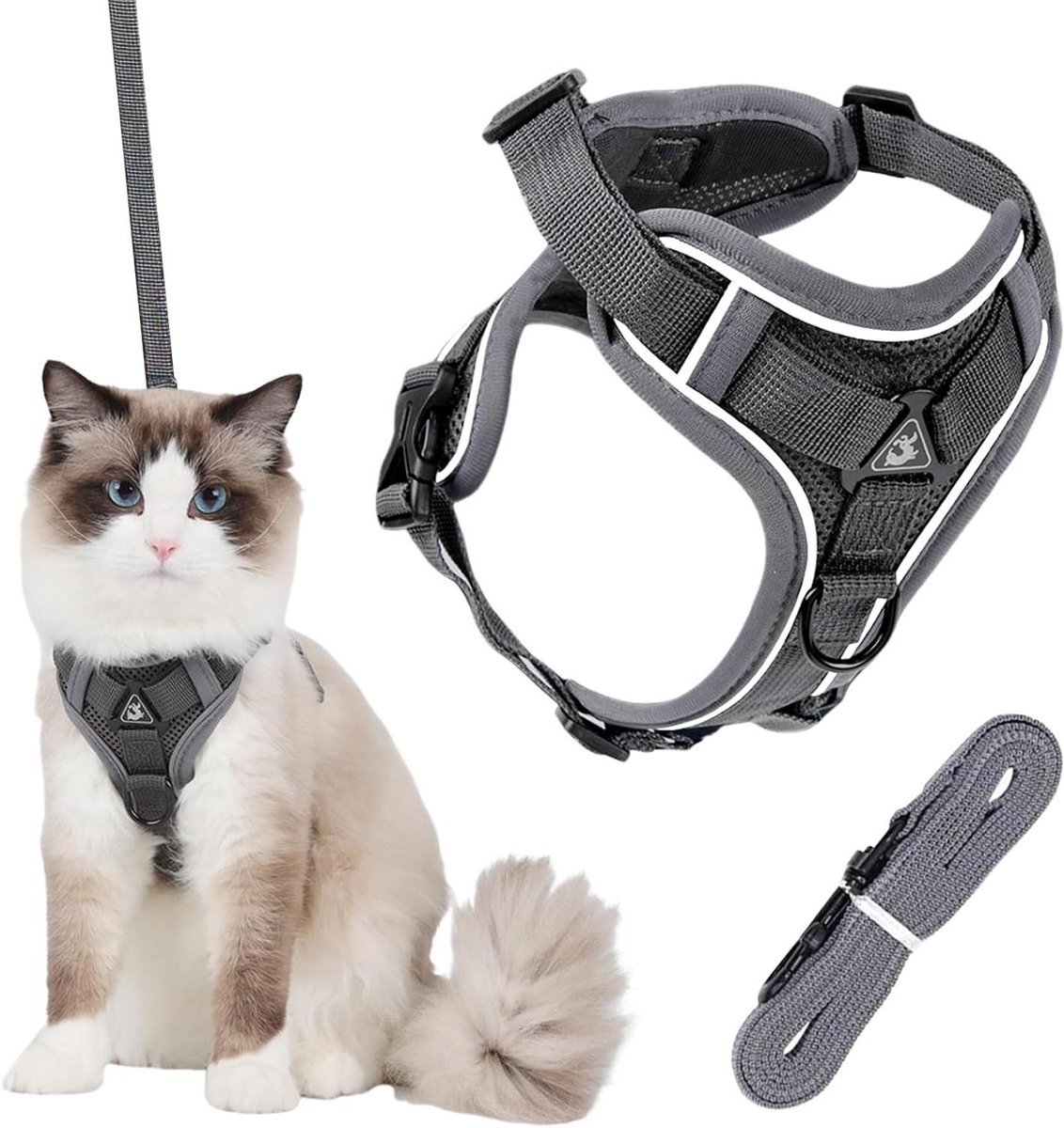 Cosensi - Verstelbaar Kattenharnas voor Katten en Kleine Honden met Reflecterende Leash