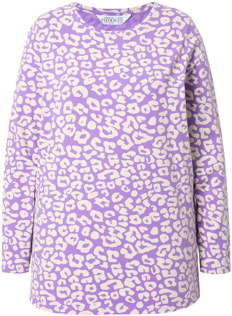 Studio Untold - Dames - Longsleeve luipaardprint - Purper - Maat 58+