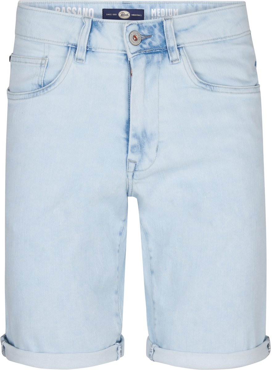 Petrol Industries - Heren Bassano Regular Jeansshort Shockwave - Blauw - Maat XXL