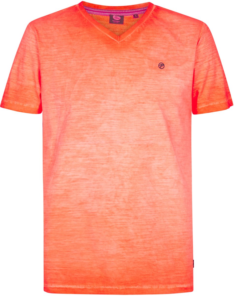 Petrol Industries - Heren T-shirt met V-hals PolarisSur - Rood - Maat XXL