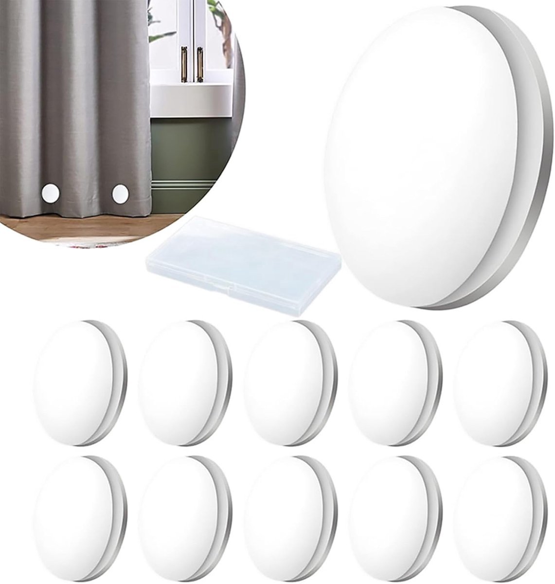 Stunq® Ronde Magnetische Gordijnclips met Sterke Magneten - Set van 10