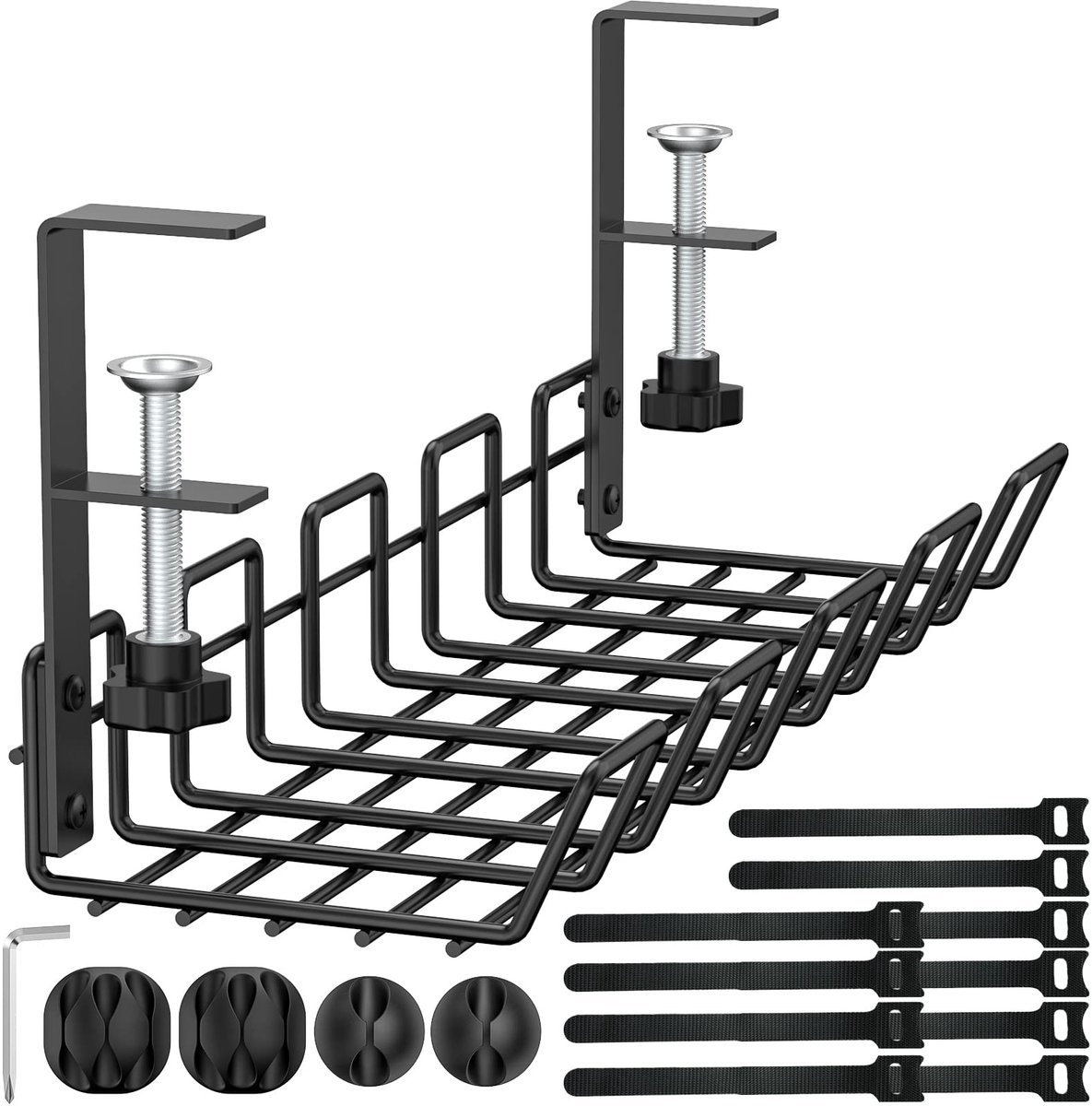 Stunq® Kabelmanagement Onder Bureau, Zonder Boren - Metalen Tray, Organisatie voor Thuis & Kantoor