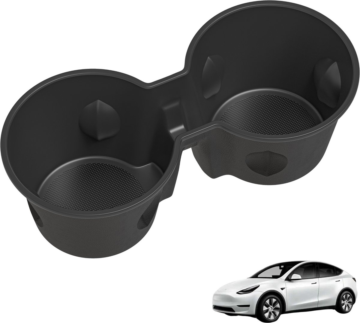 Bekerhouder voor middenconsole, compatibel met Tesla Model Y en Model 3 - Autoaccessoire, bescherming voor drankjes, siliconen