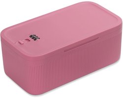 Small Lockable Box - Opslagbox met Combinatieslot - Draagbare Veiligheidsbox voor Geneesmiddelen - Mobiele Telefoon - Snacks - Mini Kluis voor Koelkast - Kantoor en Reizen - 23.5 x 12.7 x 9.2 cm - Roze