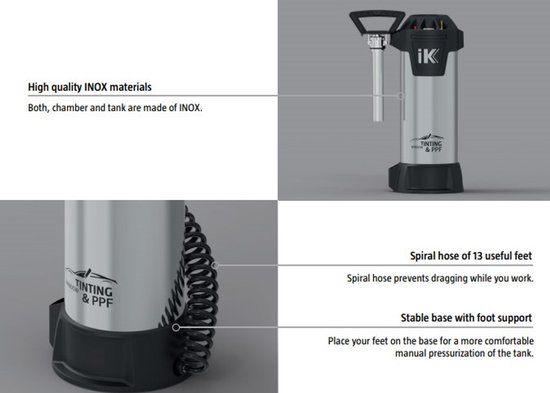 iK PPF & Window Tinting Drukspuit 12 liter - INOX — afbeelding 3