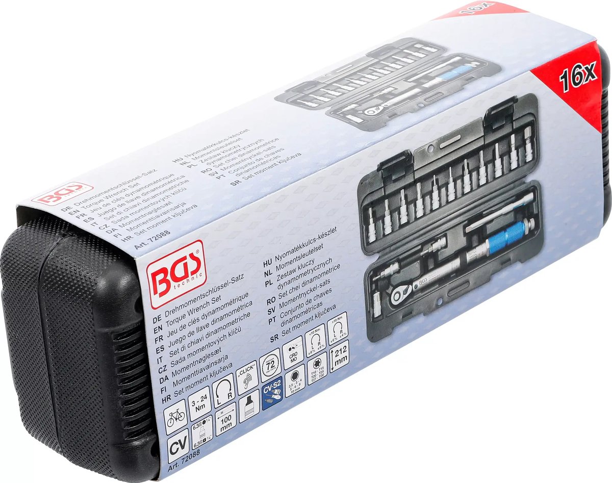 BGS Momentsleutelset - 1/4 - 3 - 24 Nm - 16 delig