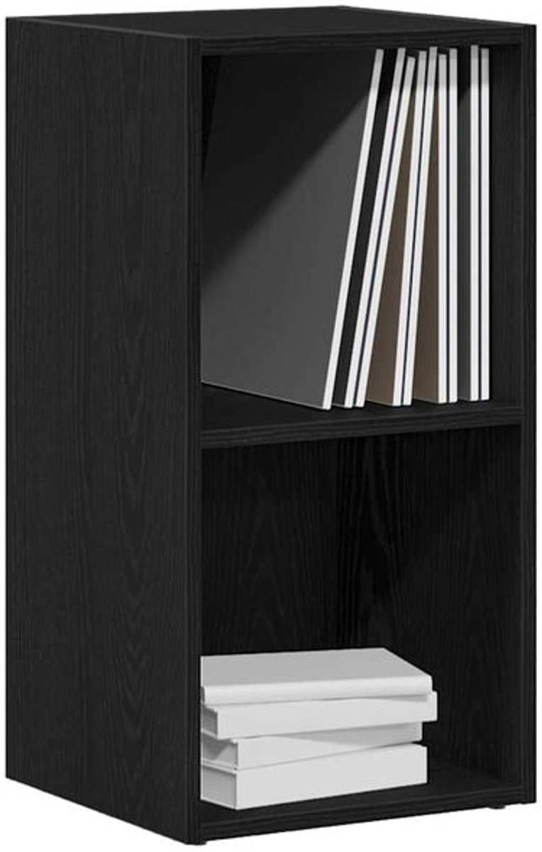 Platenspelermeubel - LP-kast - Platenspelerkast - Draaitafelstandaard - Platenspelerstandaard - Vintage Displayplank - Zwart Eiken