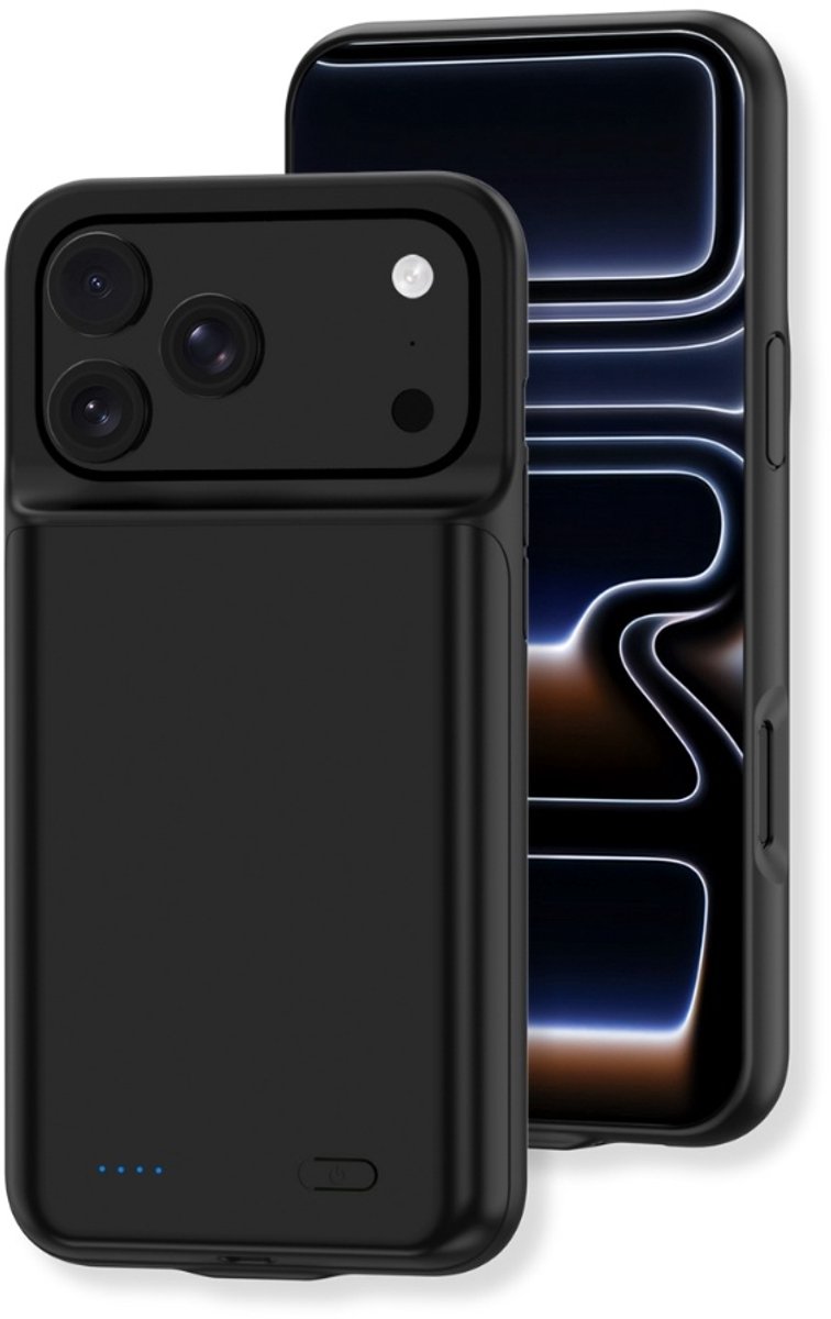 Lunso Geschikt voor iPhone 17 Pro Max case - Powerbank hoesje 7000 mAh - Zwart