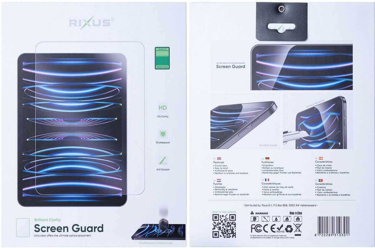 Rixus Screen Guard For Apple iPad Pro 10.5 inch (2017), Air 3 10.5 inch (2019), iPad 7 10.2 inch (2019), iPad 8 10.2 inch