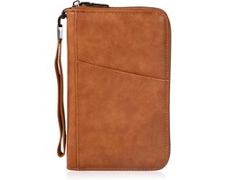 Famanu – Reisportemonnee familie paspoorthouder reisdocument organisator waterdichte vakantie paspoort hoesje voor creditcards vliegtickets geld munten geschenken voor mannen