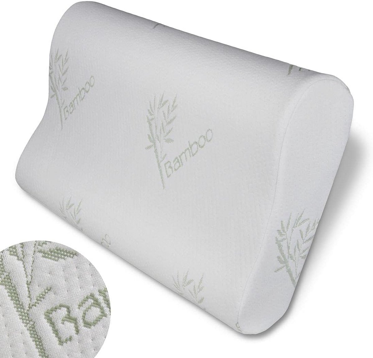 Orthopedisch Hoofdkussen van Bamboe met Traagschuim - 60x35 cm met Anti-snurken Functie